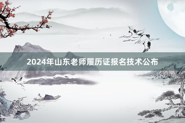2024年山东老师履历证报名技术公布
