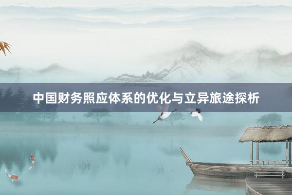 中国财务照应体系的优化与立异旅途探析
